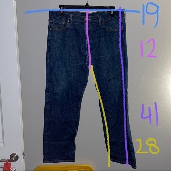 Levi's 501 Jeans Original Shrink to Fit Straight Leg Button Fly Denim Pant Rigid - Picture 13 of 13